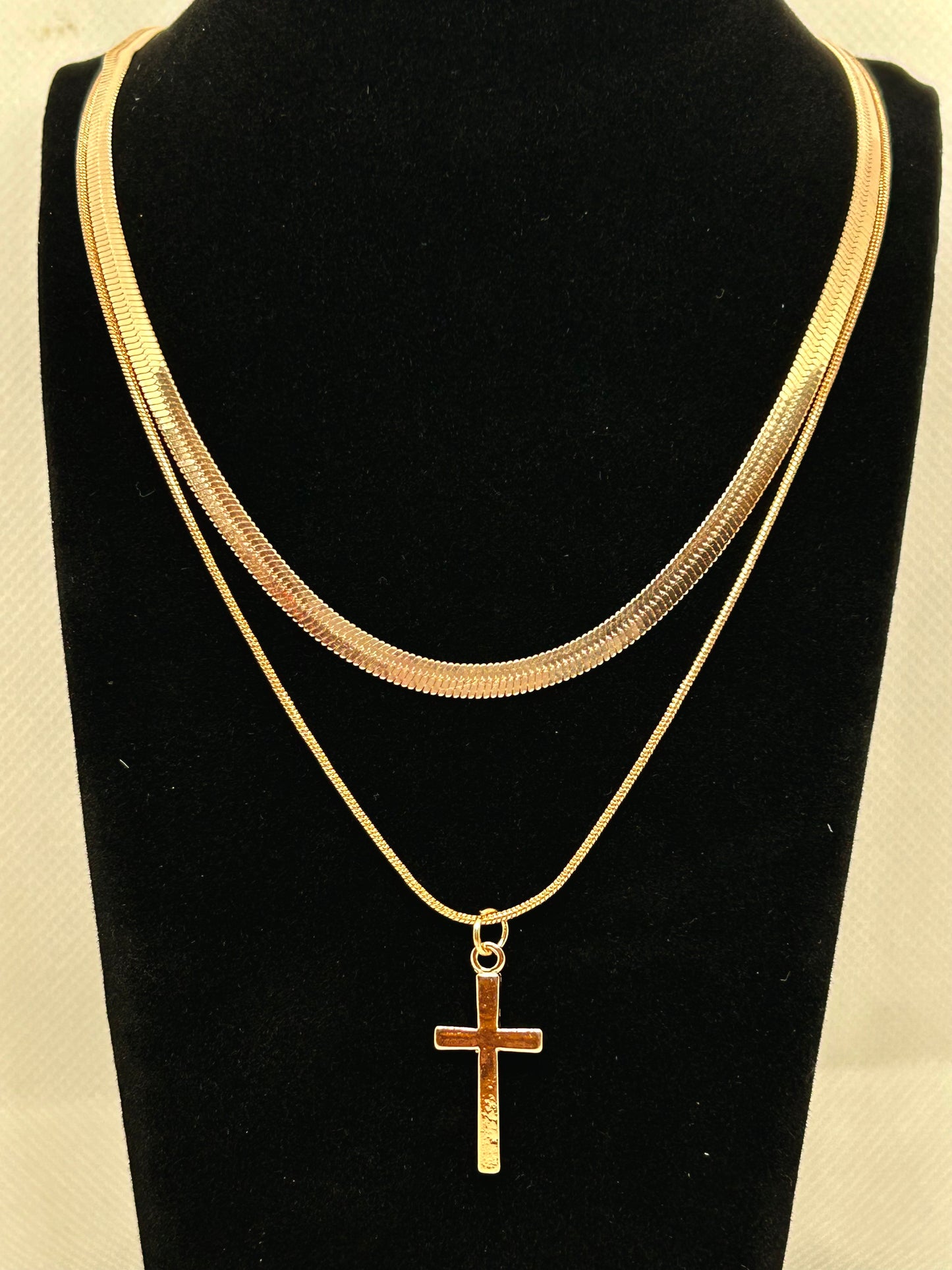 2PC GOLD CROSS NECKLACE